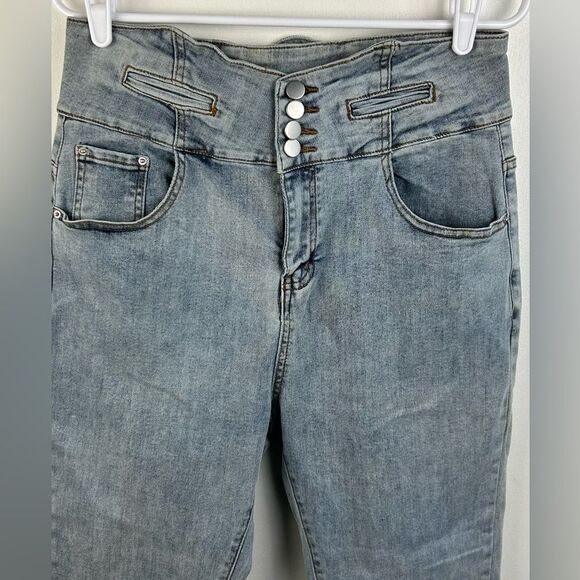 MCR Studio Ultra High Rise Jeans Tapered leg Raw Hem Size XL NWT - Picture 2 of 9